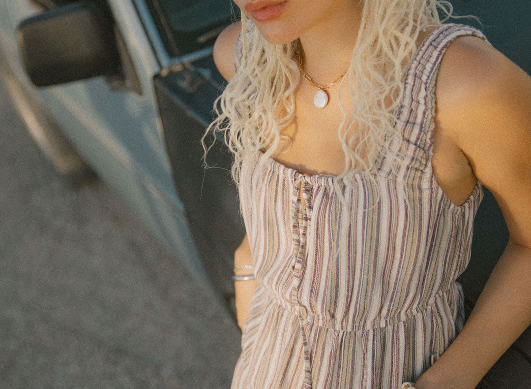 Women's The Abigail Tie Top in Worn In Robust Red Stripe – Brixton
