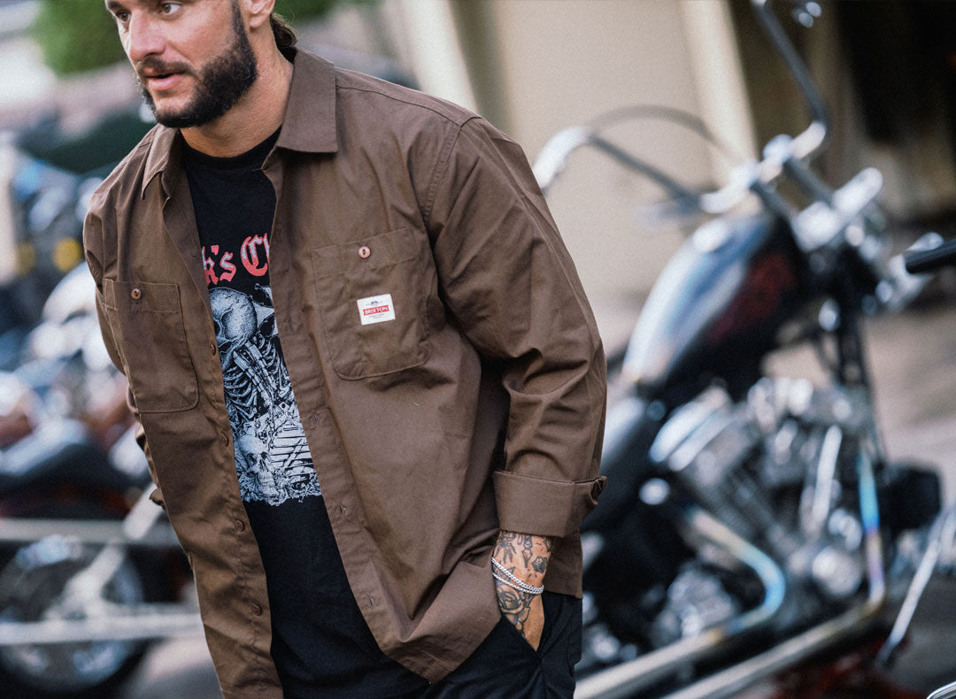 Men's Trademark Long Sleeve Shirt in Walnut Brown – Brixton