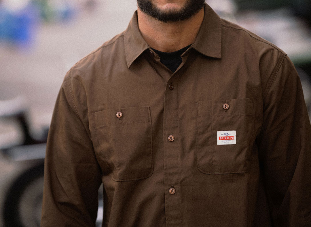 Men's Trademark Long Sleeve Shirt in Walnut Brown – Brixton