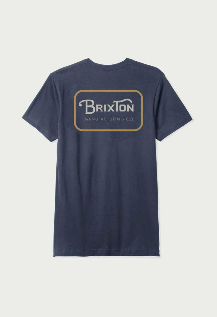 Brixton Grade S/S Standard T-Shirt - Washed Navy/Beige/Washed Copper