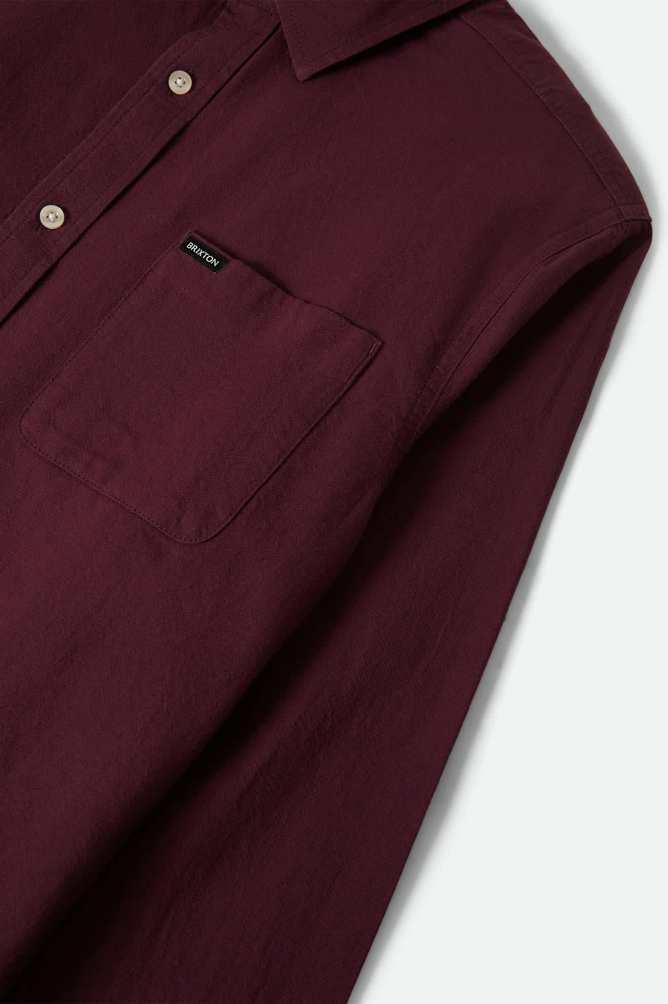 Men's Charter Long Sleeve Shirt in the color Port - Additional Laydown image