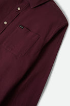 Men's Charter Long Sleeve Shirt in the color Port - Additional Laydown image
