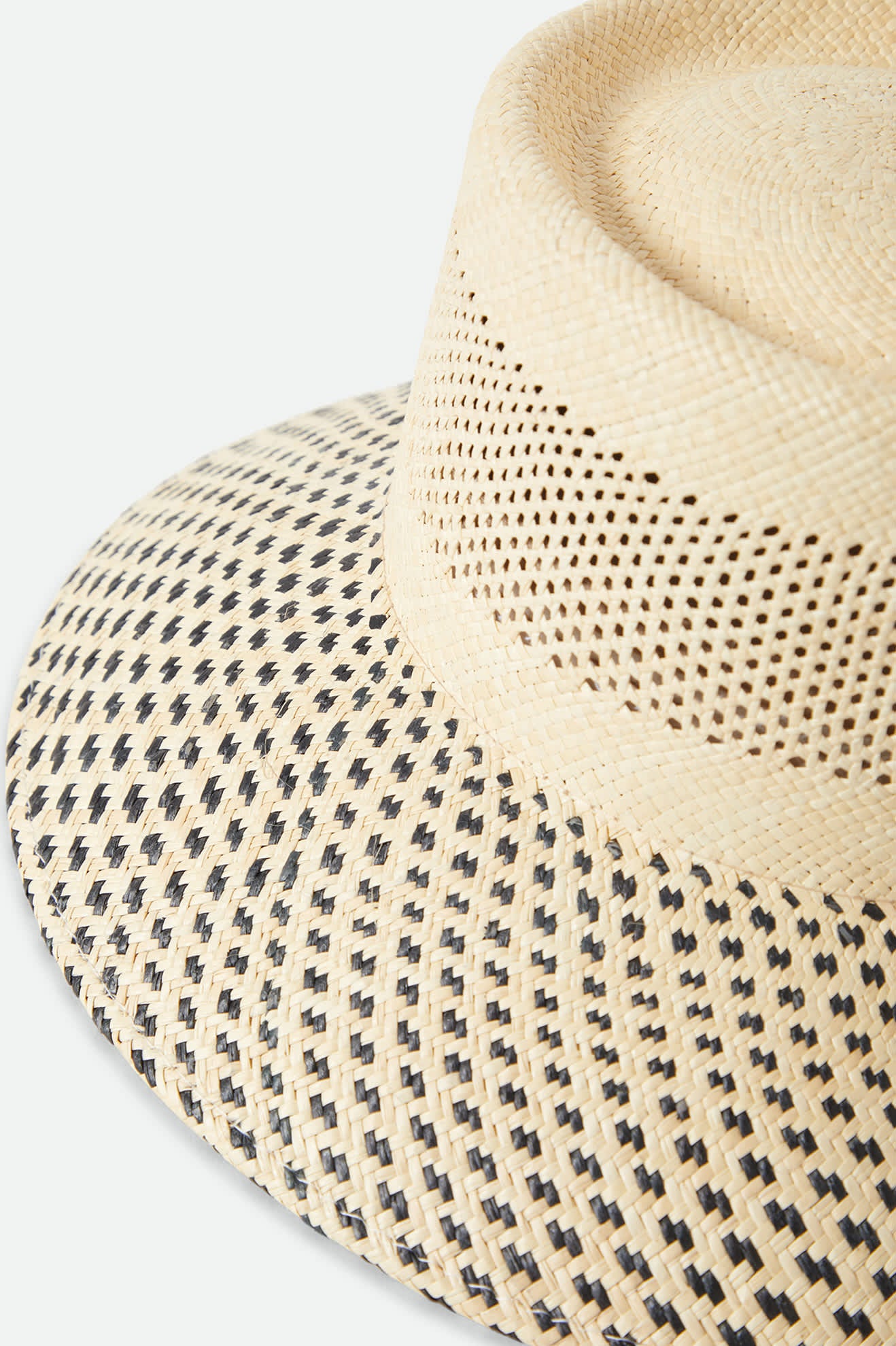 Women's Lilith Panama Bucket Hat in the color Natural/Black - Additional Laydown image