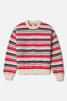 Women's Cozy Crew Sweater in the color Multi Stripe - Front Product View