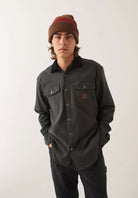 Men's Bowery Builders Ranch Performance Flannel in the color Black - Additional Fit image
