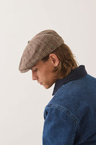 Unisex Brood Newsboy Cap in the color Brown/Tan/Red Plaid - Additional Fit image