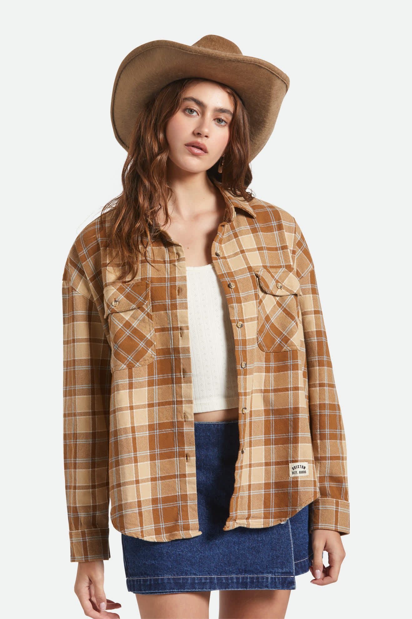 Women's Mesquite Cozy Cowboy Hat in the color Khaki - Women's Front View