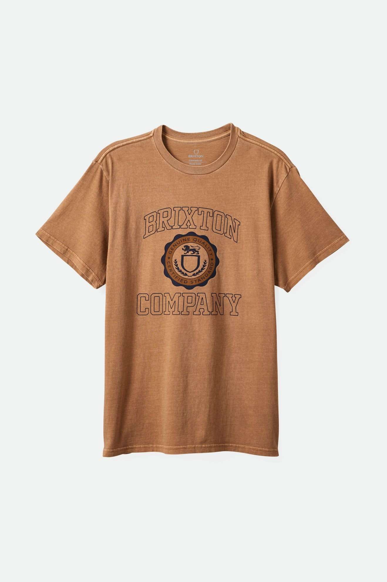 Men's University S/S Standard T-Shirt in Tobacco Brown Worn Wash – Brixton