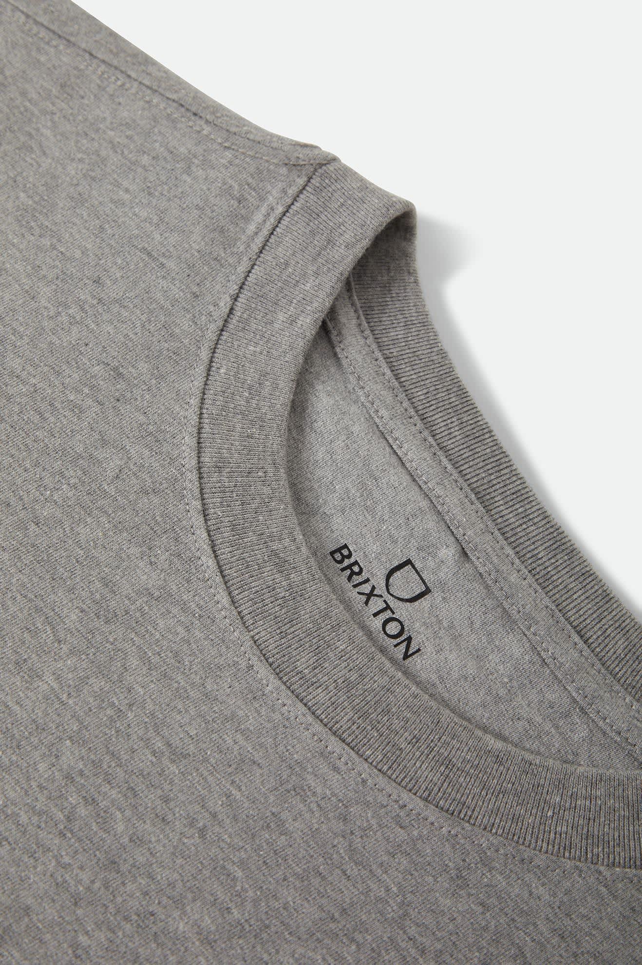 Women's Ranch Motor Court Boxy Crop Top in the color Heather Grey - Additional Laydown image
