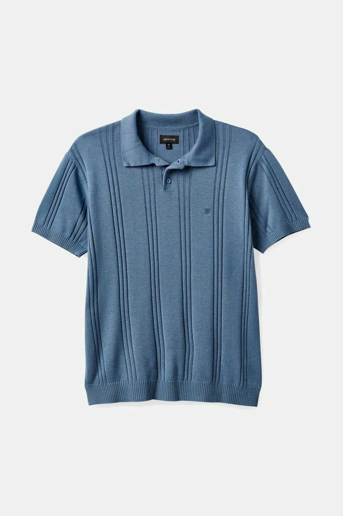Brixton Weekend Reversible Merino Wool S/S Polo - Washed Navy