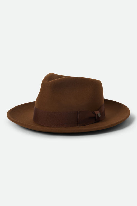 Unisex Swindle Convertabrim Fedora in Coffee/Light Brown  display picture 1
