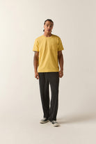 Men's Brixton Baseline Pocket T-Shirt in the color Dusted Ochre Vintage Wash - Additional Fit image