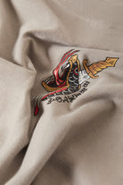 Men's Sword Short Sleeve Boxed Crop T-Shirt in the color Pebble Stone - Additional Laydown image