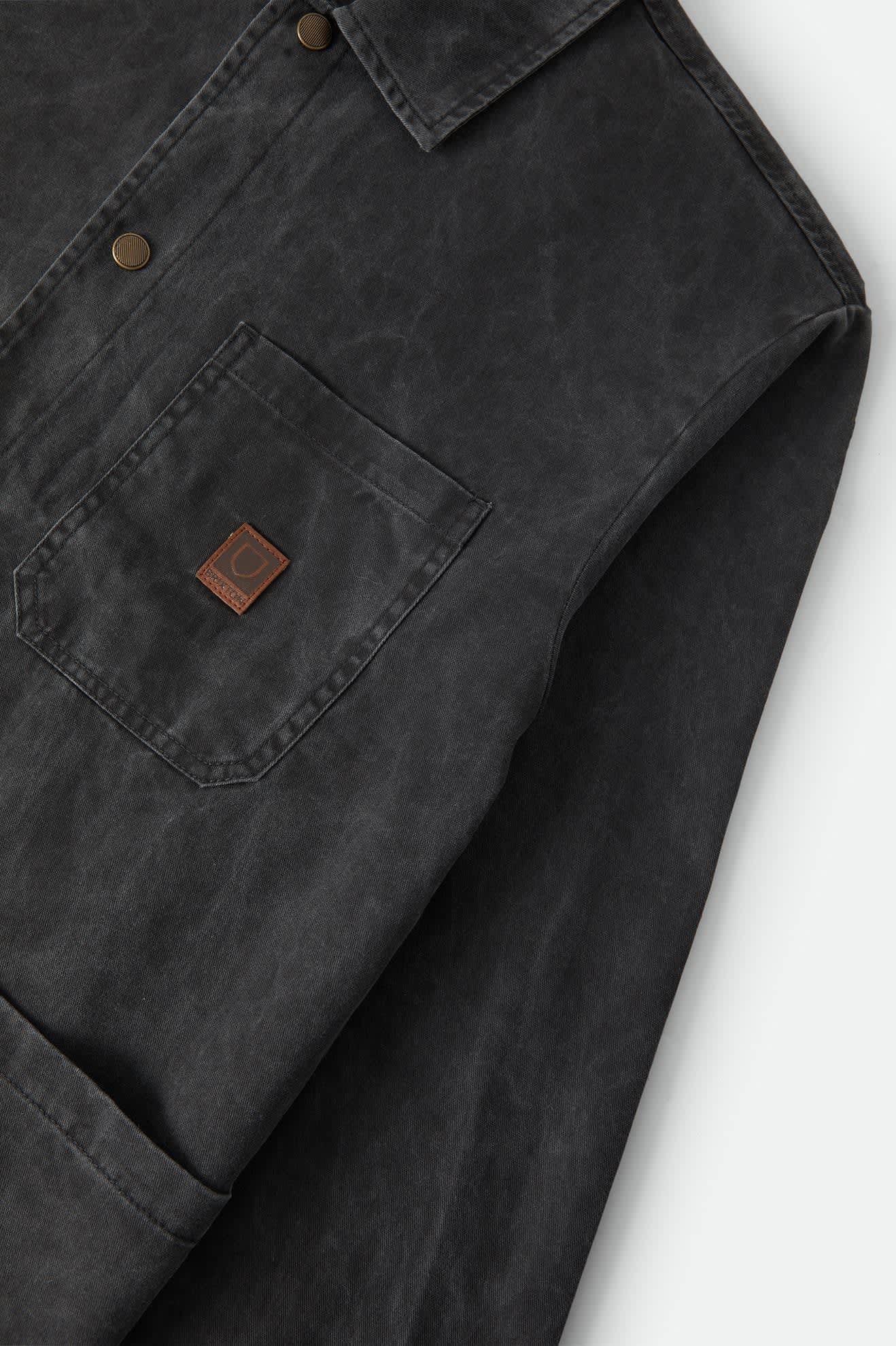 Men's Painters Jacket in the color Washed Black - Additional Laydown image