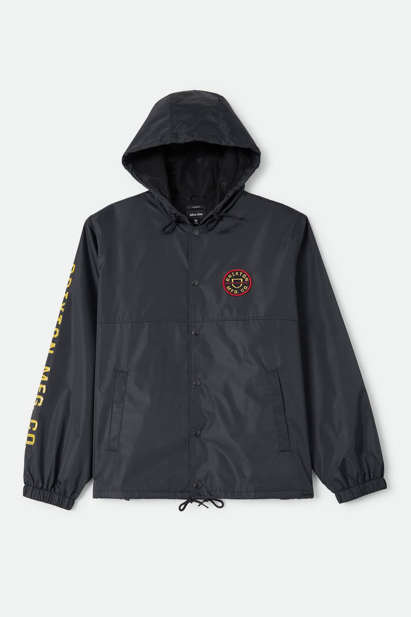 Men's Hooded Claxton Lightweight Jacket in the color Black - Front Product View