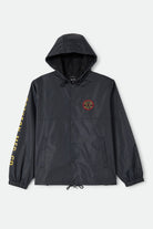 Men's Hooded Claxton Lightweight Jacket in the color Black - Front Product View