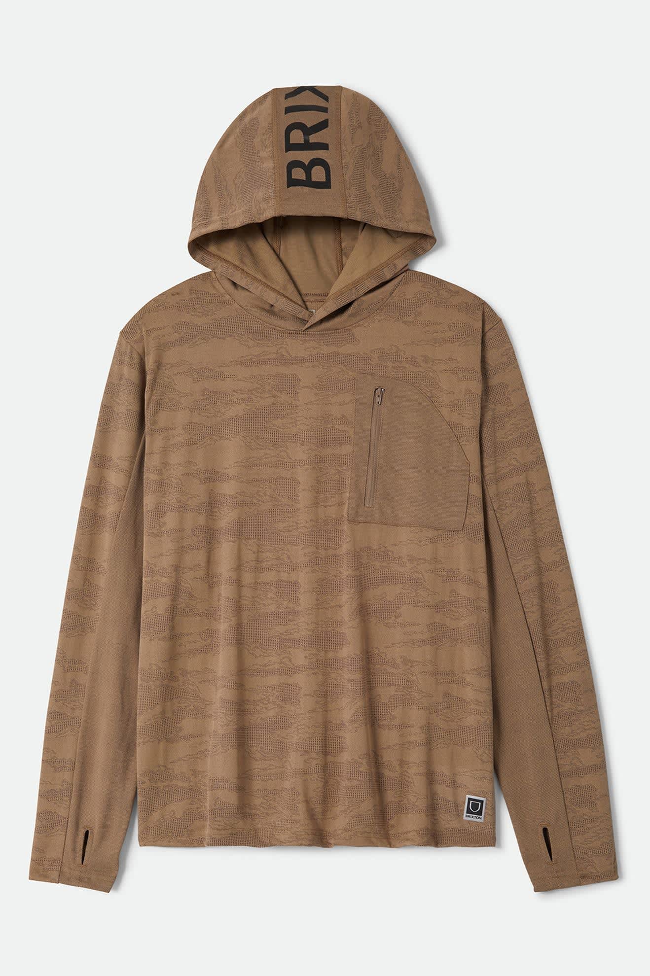 Men's Journey Long Sleeve Sun Hoodie in the color Desert Tiger Camo - Front Product View