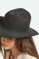 Women's Odessa Straw Packable Cowboy Hat in the color Black - Additional Fit image