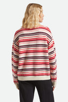 Women's Cozy Crew Sweater in the color Multi Stripe - Women's Side View