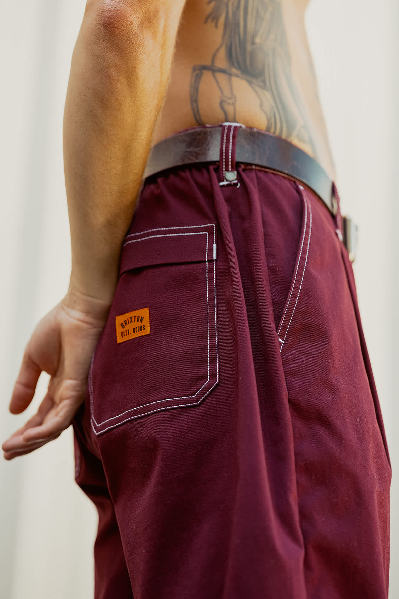 Men's Union Baggy Pant in the color Port - Men's Lifestyle image