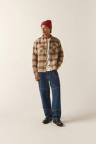Men's Bowery Heavyweight Flannel in the color Pinecone Brown/Whitecap - Additional Fit image