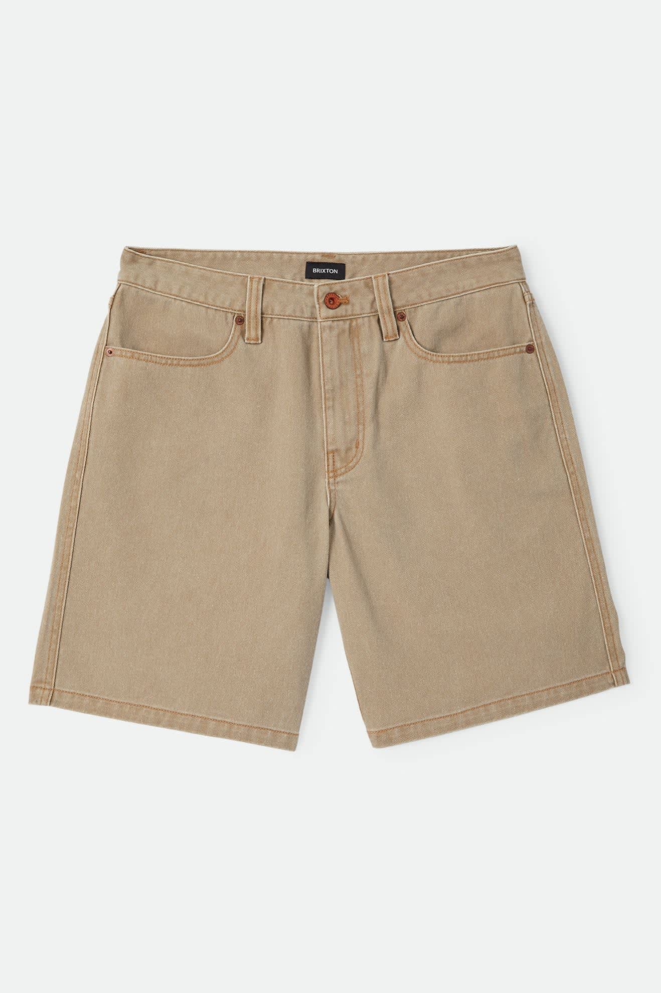 Men's Brixton Relaxed Short in the color Washed British Khaki - Front Product View