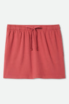 Women's Carefree Organic Garment Dye Lounge Skirt in the color Robust Red - Front Product View
