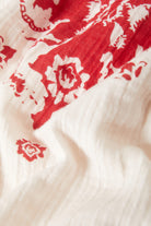 Women's The Lola Tube Top in the color Off White/Robust Red - Additional Laydown image