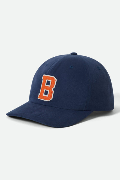Unisex Big B Adjustable Hat in Midnight Blue/Orange – Brixton