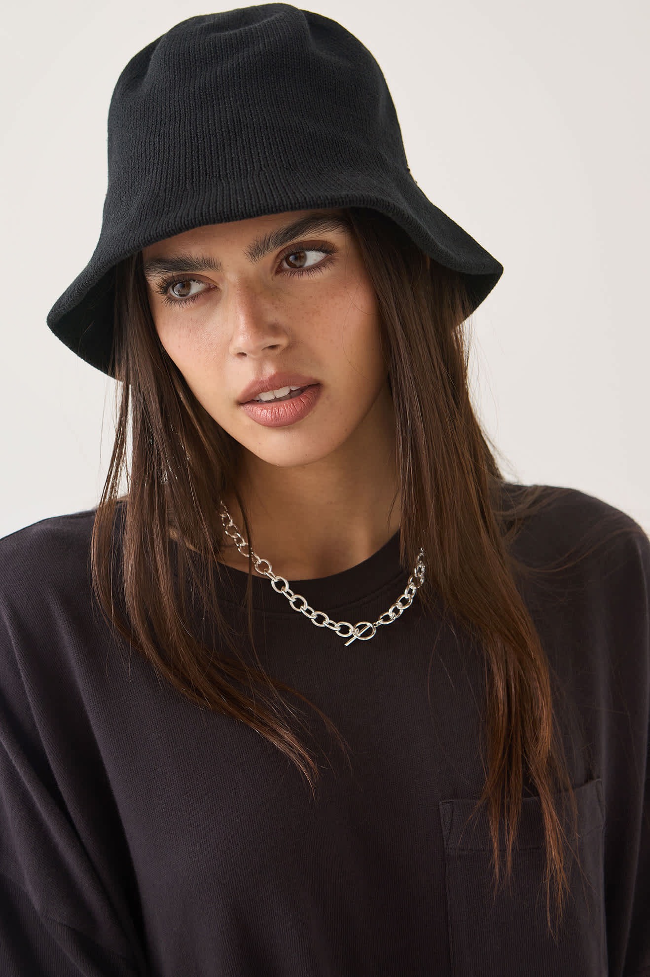 Unisex Redding Knit Packable Hat in the color Black/Black - Women's Front View