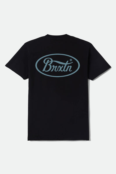 Men's Parsons Short Sleeve Standard T-Shirt in Black/Jade – Brixton