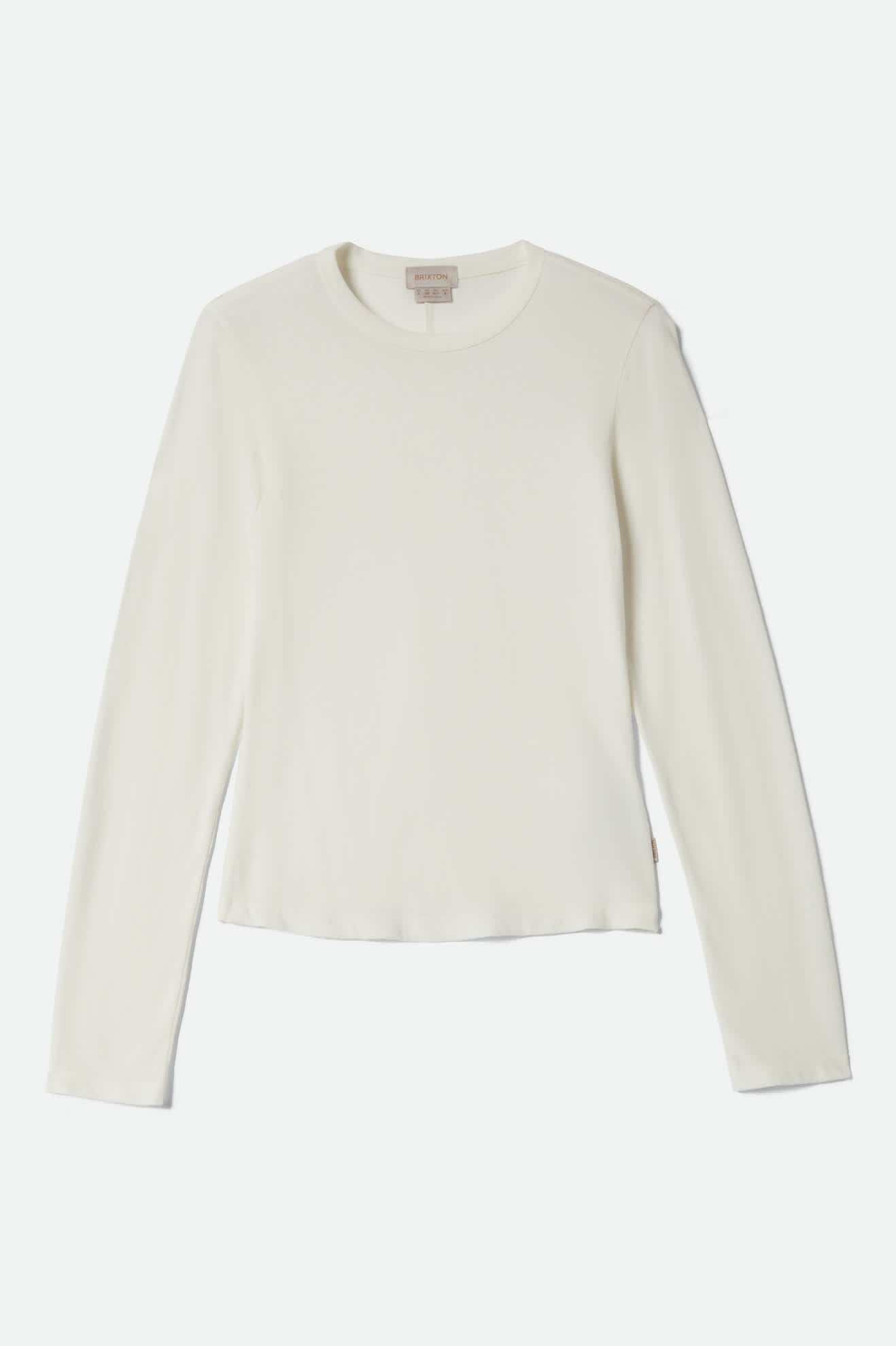 Women's Carefree Organic Garment Dye Slim L/S T-Shirt in the color Off White - Front Product View