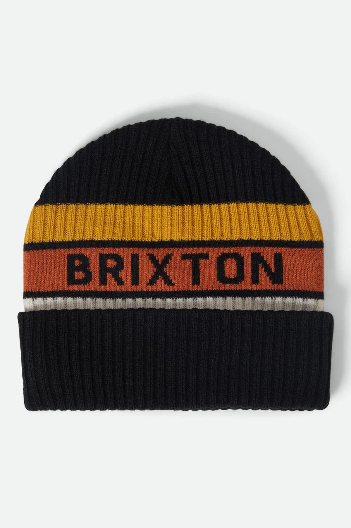 Orange, Beige, and Black Knit Beanie Orange Theory Unisex Winter Knitted Beanie Hat 100% Acrylic  main image 3