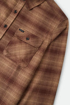 Men's Bowery Flannel in the color Chocolate/Khaki - Additional Laydown image