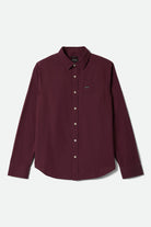 Men's Charter Long Sleeve Shirt in the color Port - Front Product View