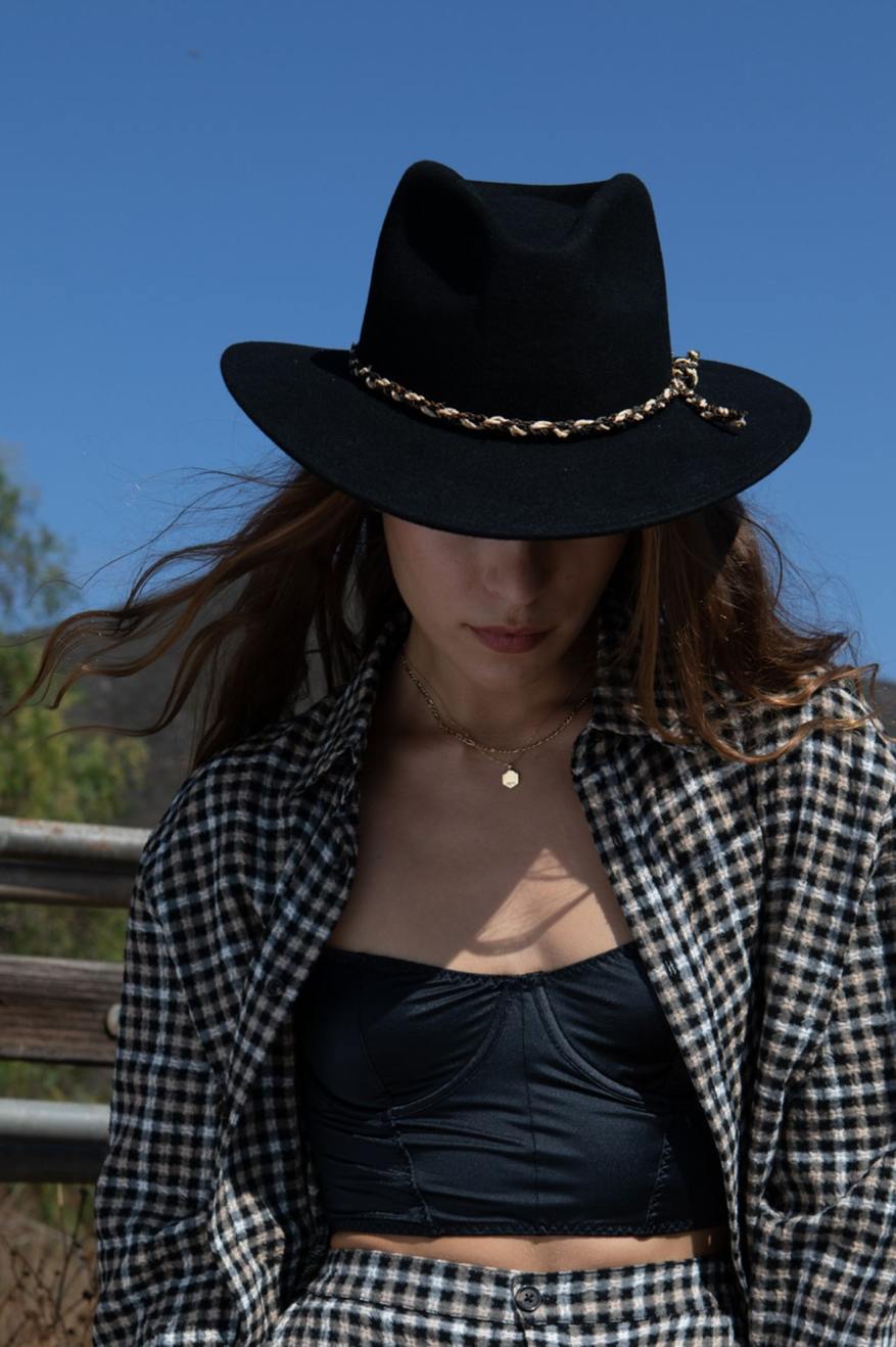 Messer Western Fedora Black Multi Brixton