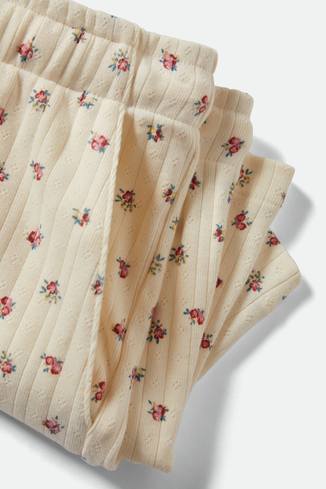 Women's Off Duty Lounge Short in the color Floral Pointelle - Additional Laydown image