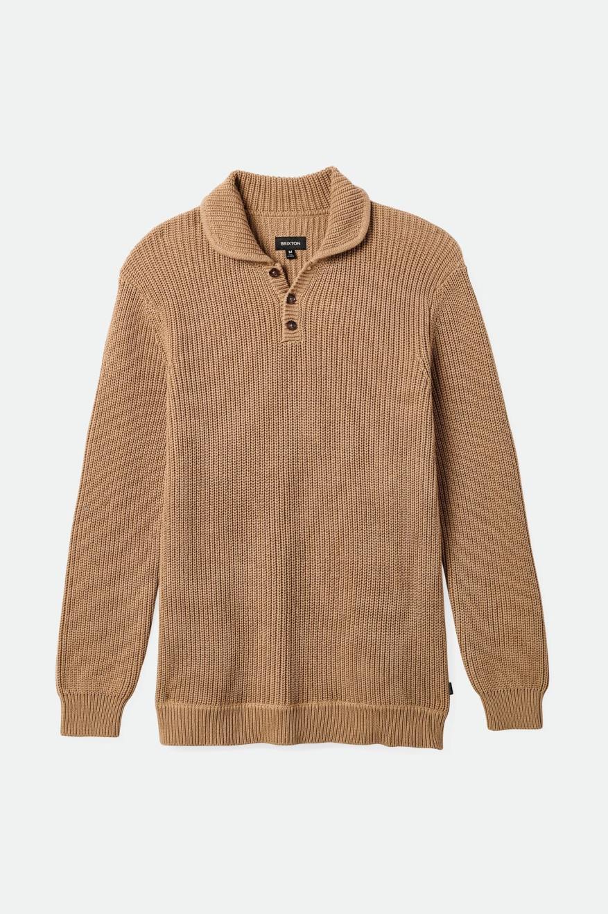 Brixton Not Your Dad's Fisherman Sweater in Oatmeal Size Large