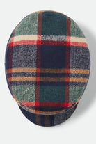 Unisex Fiddler Fisherman Cap in the color Navy/Green/Red/Cream - Additional Laydown image