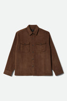 Men's Selden Soft Brushed Flannel in the color Pinecone Brown Pinestripe - Front Product View