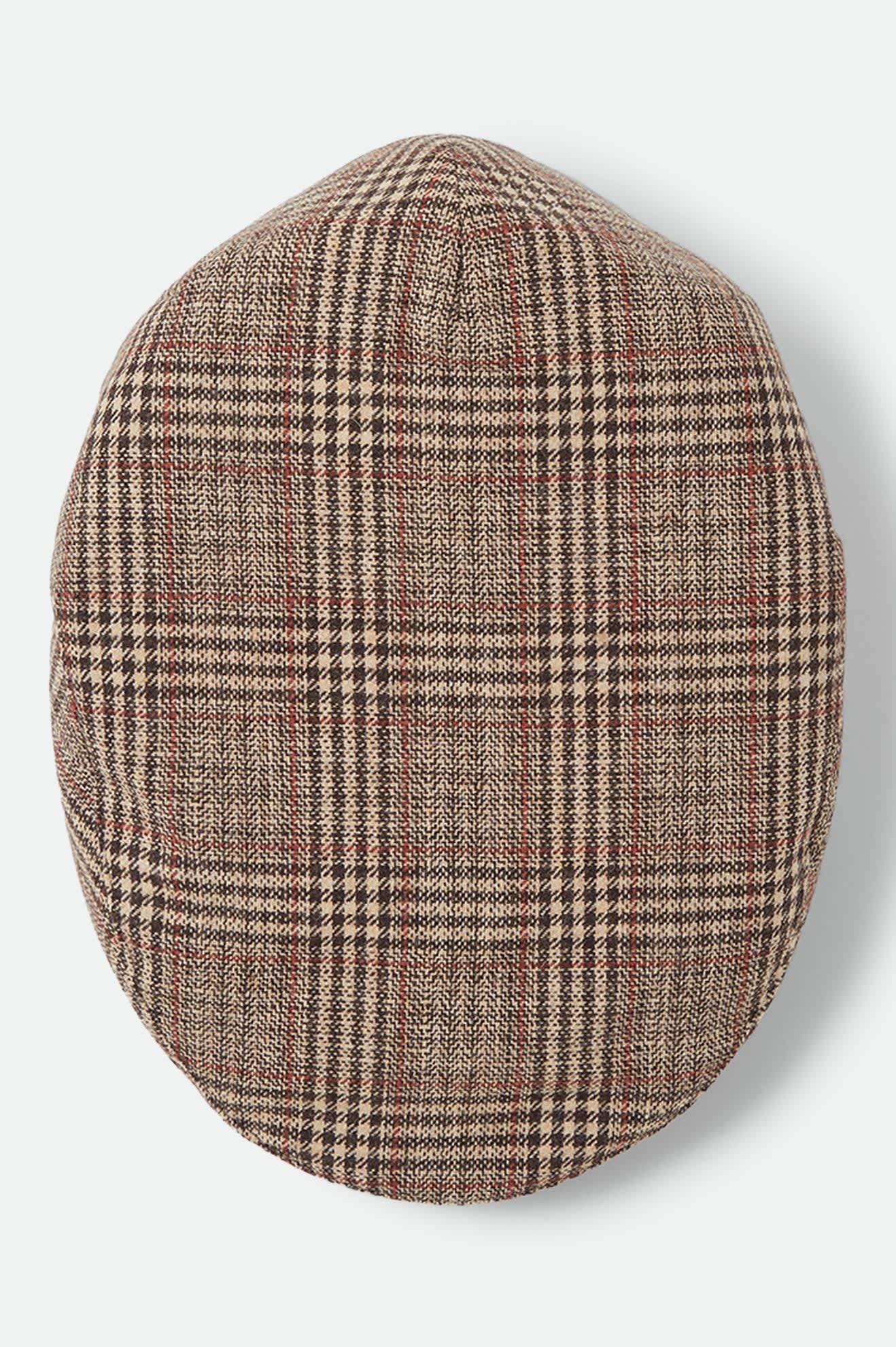 Unisex Hooligan Flat Cap in the color Brown/Tan/Red Plaid - Additional Laydown image