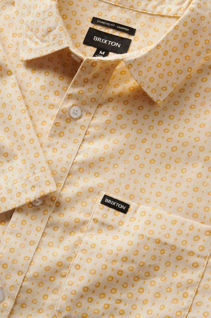 Brixton Charter Print S/S Shirt - Whitecap Micro