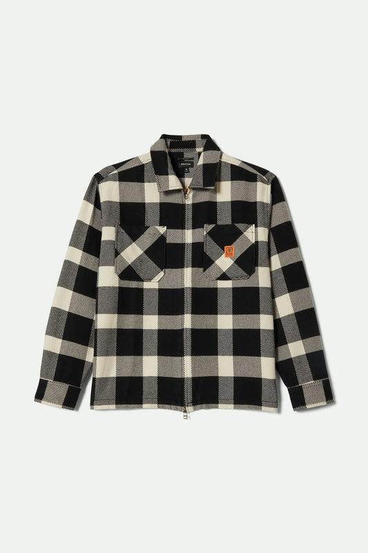 Men's Union Full Zip Flannel in Off White/Black – Brixton