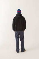 Men's Dugout Zip Hood Fleece in the color Black/Grey - Men's Back View