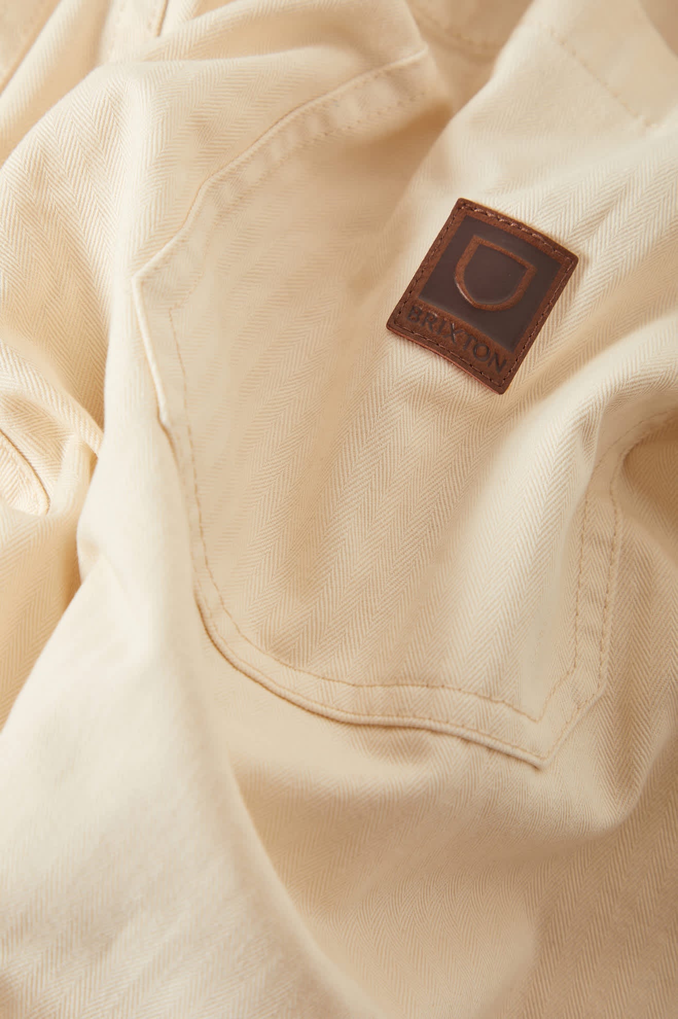 Men's Surplus Vintage Wash Herringbone Short in the color Whitecap - Additional Laydown image