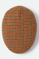 Unisex Hooligan Flat Cap in the color Taupe/Orange/Royal - Additional Laydown image