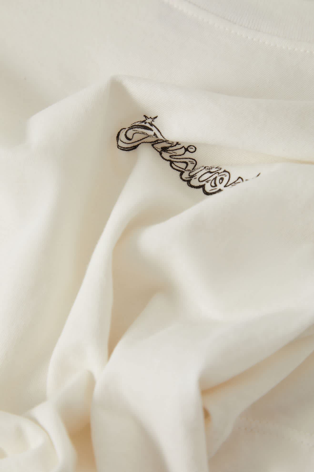 Women's Pinned Slim Crew T-Shirt in the color Off White - Additional Laydown image