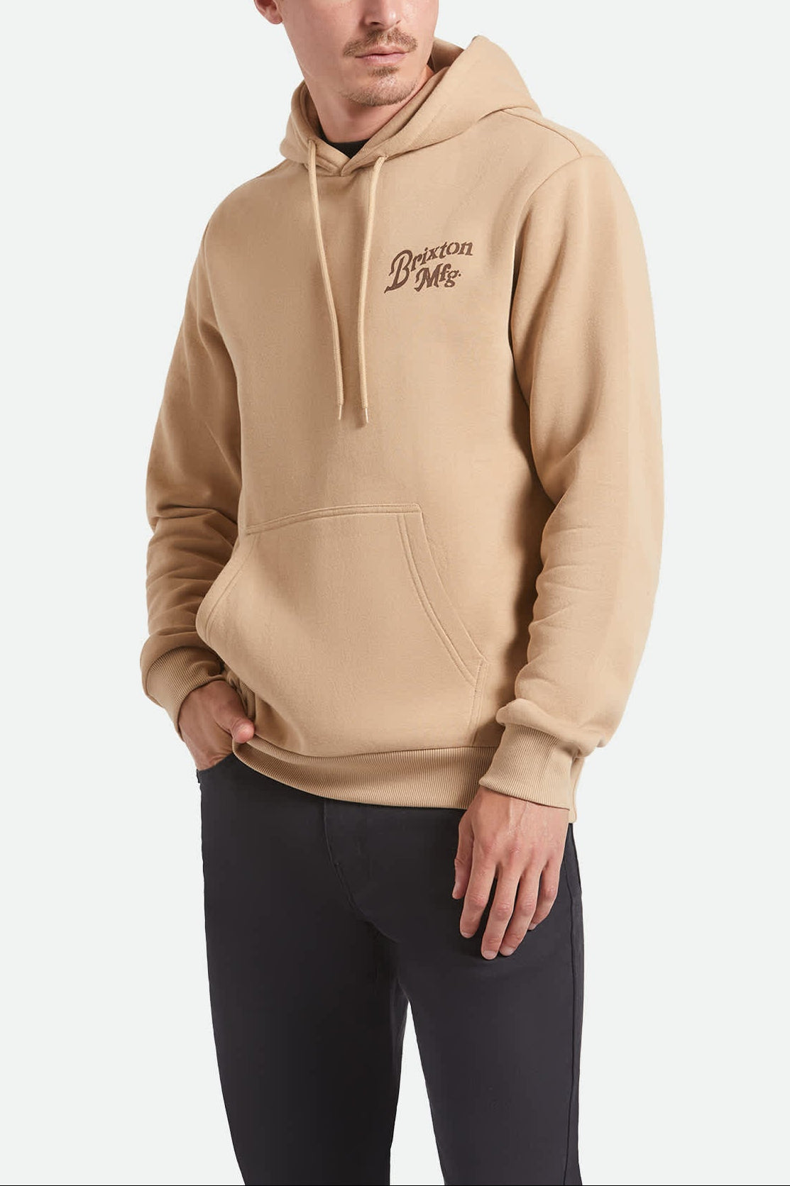 Men's Rothwell Hoodie in the color Sand - Men's Front View