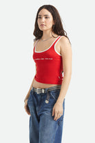 Women's I'm With The Band Ringer A-Tank in the color Adrenaline Rush - Additional Fit image