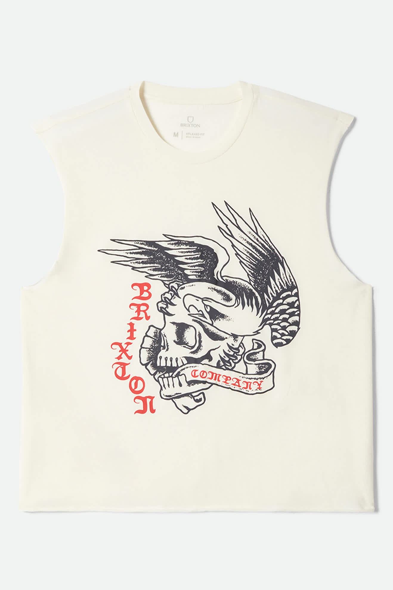 Men's Wolcott Worn In Boxy Muscle Tank in the color Off White - Front Product View